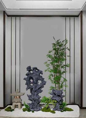 绿点微景缀观造景件玄关酒店大堂橱摆Y712778窗装饰布置仿真假山