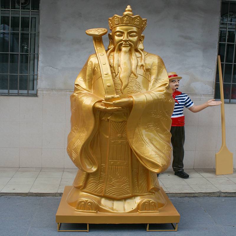 玻璃钢福禄寿人物雕塑财神爷户外文化中式室外广场景观古风仿古