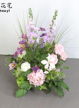 莫奈高端14055仿地真花置排花绢花婚艺礼现场布订婚假花路引婚庆装饰花