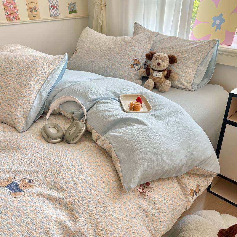 A类皱皱纱床tian-850上件四清新床笠款学生宿舍套床罩三件套小四,床上用品,床品套件/四件套/多件套,淘宝优惠券,粉丝福利购,淘宝优惠卷