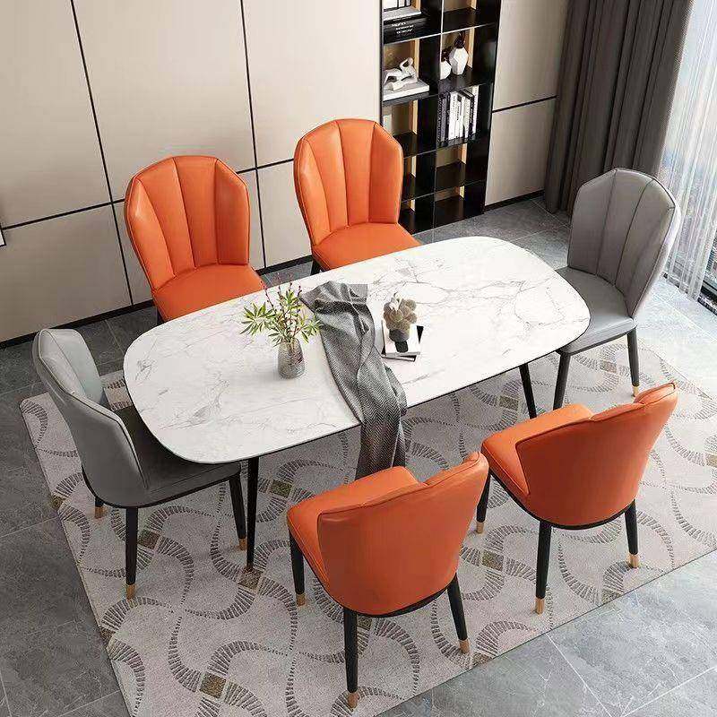 餐轻奢餐家靠背椅子用简约OSM网红餐厅椅休闲椅酒店凳椅子皮革椅