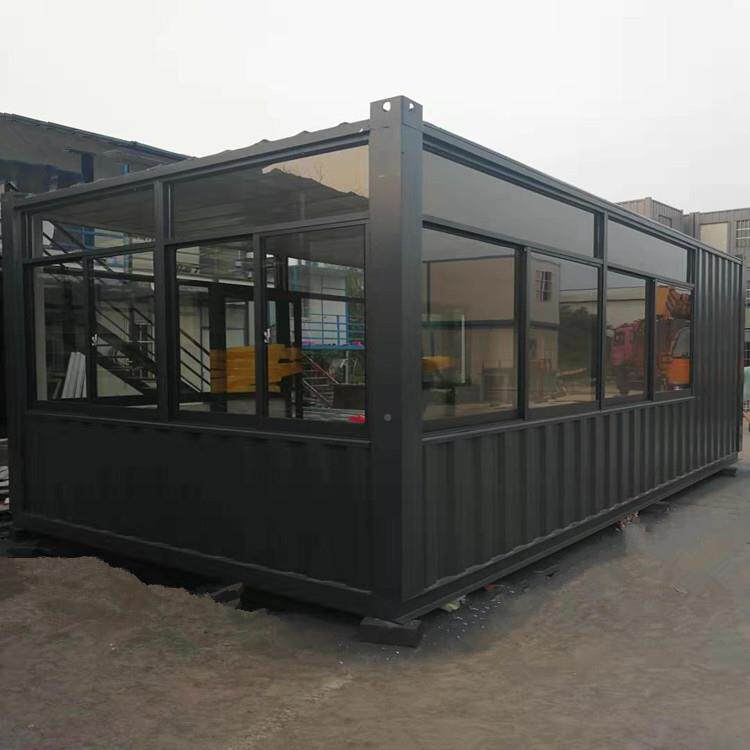 集装集装箱房箱玻璃幕墙阳光房工动耐地用移大波纹办公室住箱人箱