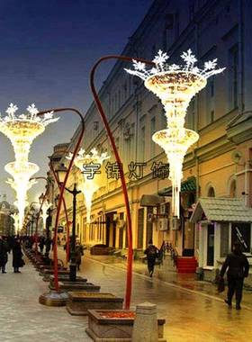 制作亮化饰ED立体路灯杆灯雪花图案灯LLED挂件YJ-DGZXD造型LED圣