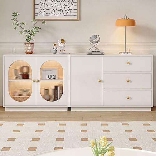 dnd实墙木餐边柜法式简纳茶水柜客厅PZN家用厨约房碗柜小户型靠收