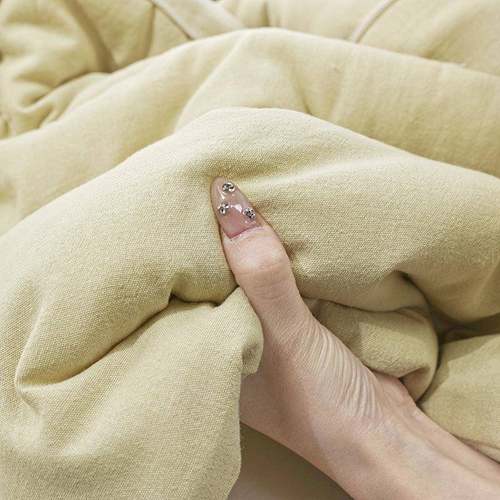 全棉麻感用纯色二抱枕被l合一抱枕被两室办轻奢简约公午睡被出差