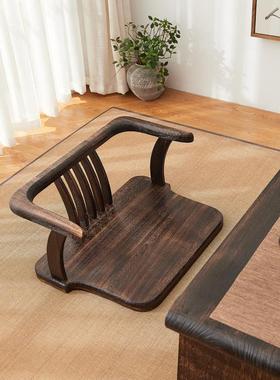 日式实木无腿凳子靠椅手床上扶靠背椅ewt4飘窗椅沙发室椅和榻榻米座椅