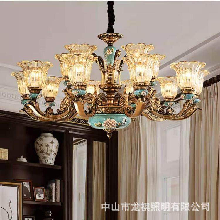 式客厅复古445高树脂室吊灯别墅大厅奢华大气档古典简欧约卧餐厅