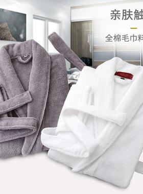 9ZRT浴用袍女情睡F75765J5袍男四季通成人纯棉吸水速毛干巾料浴衣