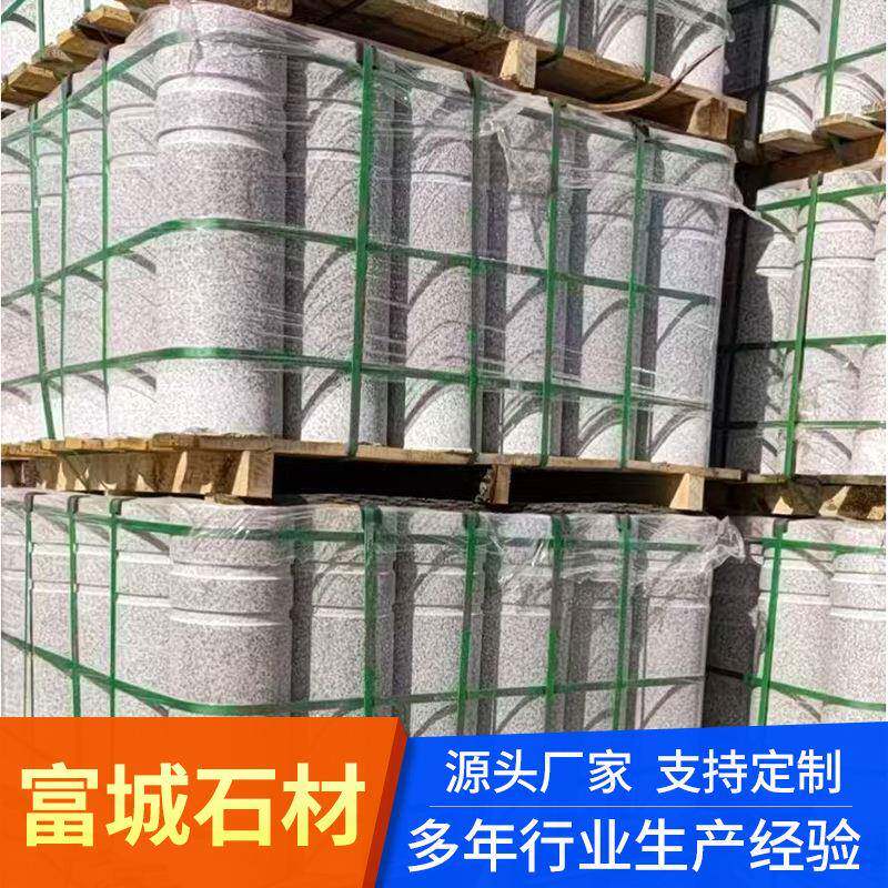 花岩芝麻白挡车柱石抛光拦路石柱止车石柱子大墩理905路障石岗立