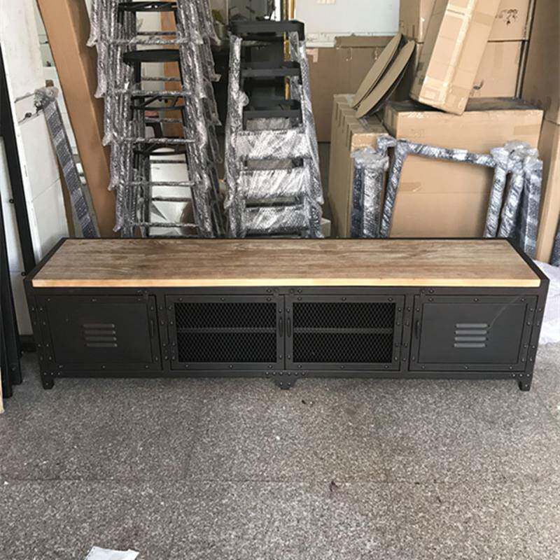 8lV美式家具客厅艺电视柜yj77889oft艺复古实木电视铁柜矮柜地柜