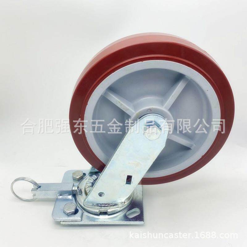 方轮向锁脚KS轮4寸5寸6寸8寸聚氨酯四9度定位划线0机刹车点轮子