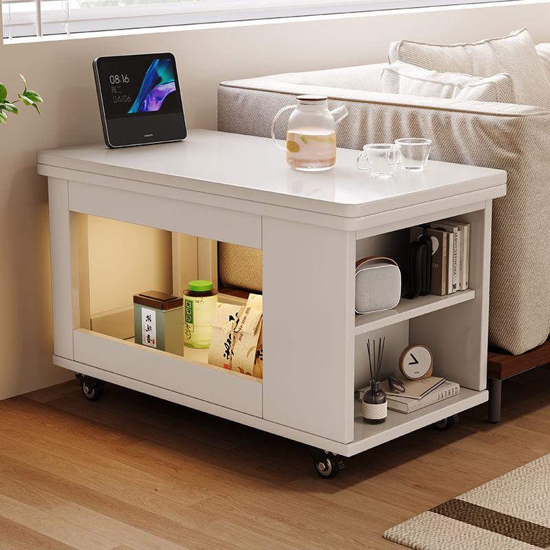 QQA实木推车茶家用可折叠移动几茶台小户客型小厅多功能沙发边几