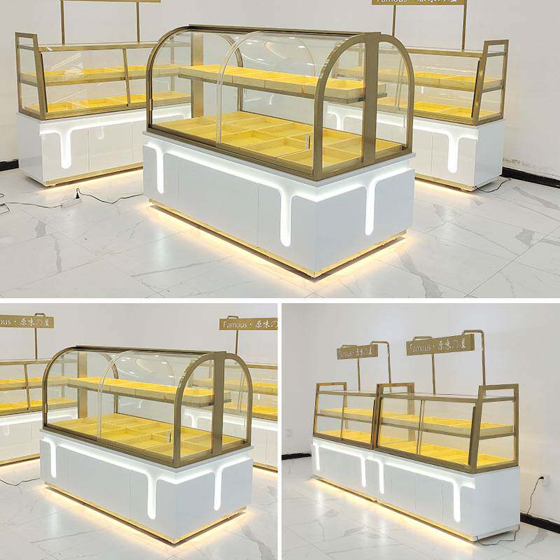面包柜面包展示柜边柜蛋糕模型展示架商用烘焙店货架弧形中岛柜