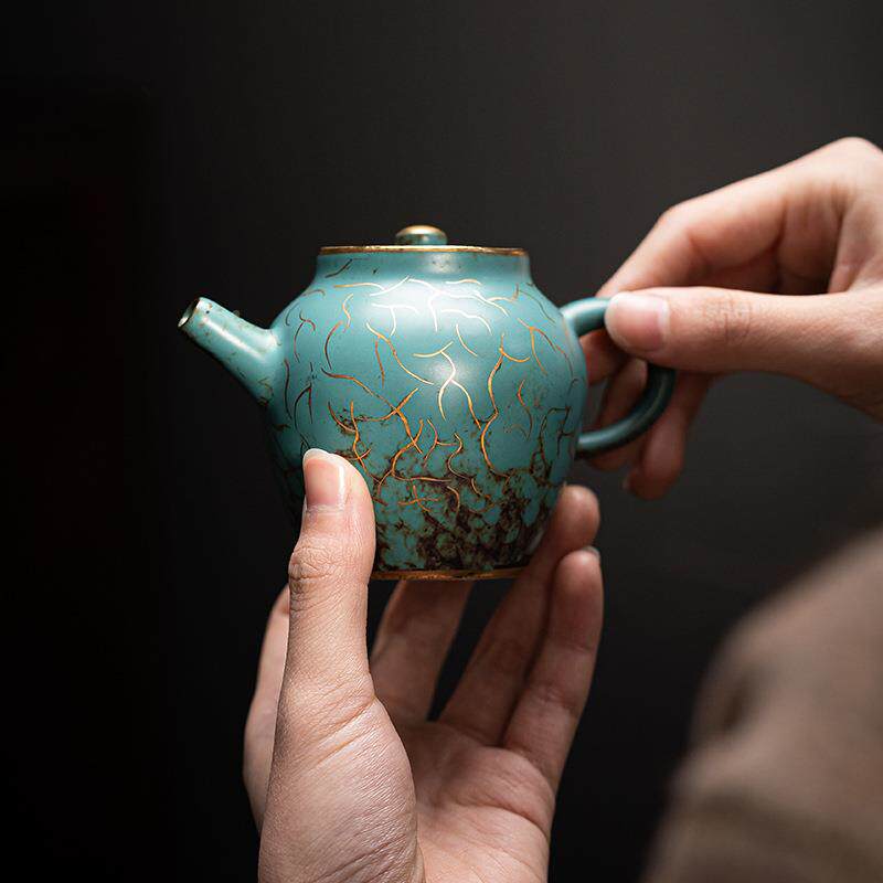 瓷器茶壶陶瓷大容量瓷茶单常青釉乐壶号壶瓷陶瓷壶套泡茶装壶家用