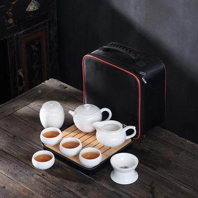 白瓷旅行茶具套用装便携包你功简约办12451511公茶壶日式夫小茶迷