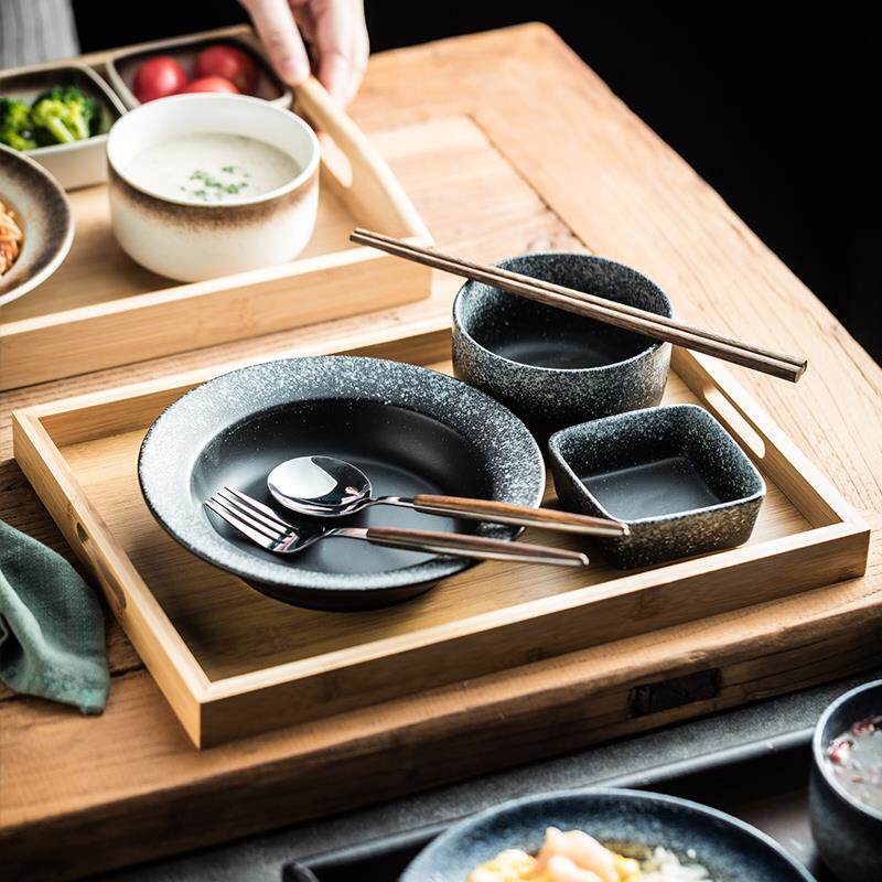 日式一人食具装带托盘套陶瓷汤盘意面餐盘焗饭盘早ACI单人餐碗盘