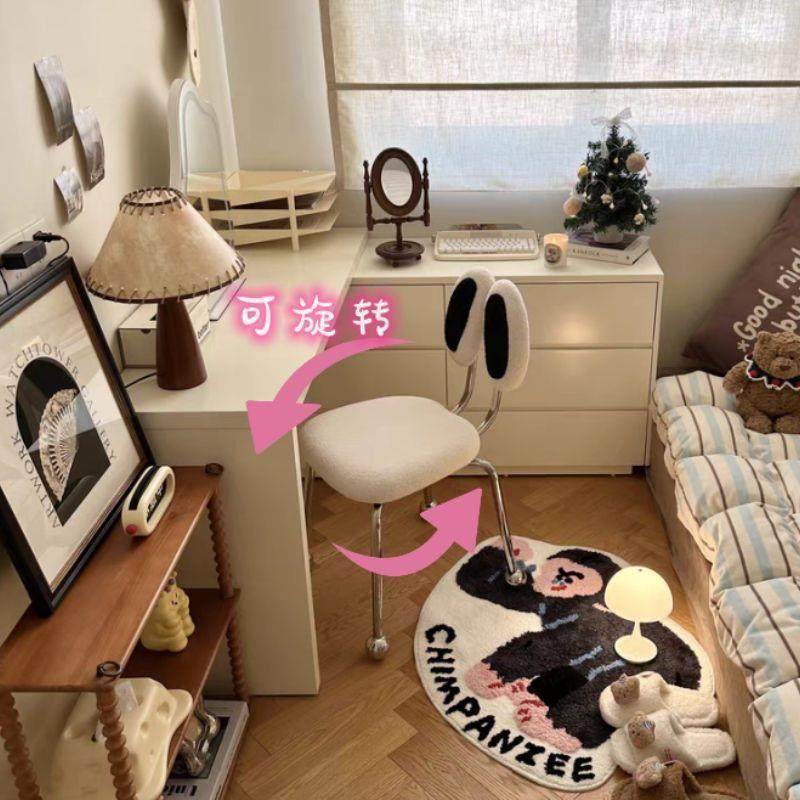 中古螃蟹椅YGF子可旋凳转子卧书桌靠背室化椅书房可爱儿童房卡妆