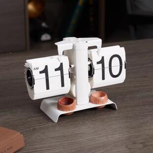 网页红复古桌坐面翻自时钟工厂创意动时钟摆65557579件翻页机械钟