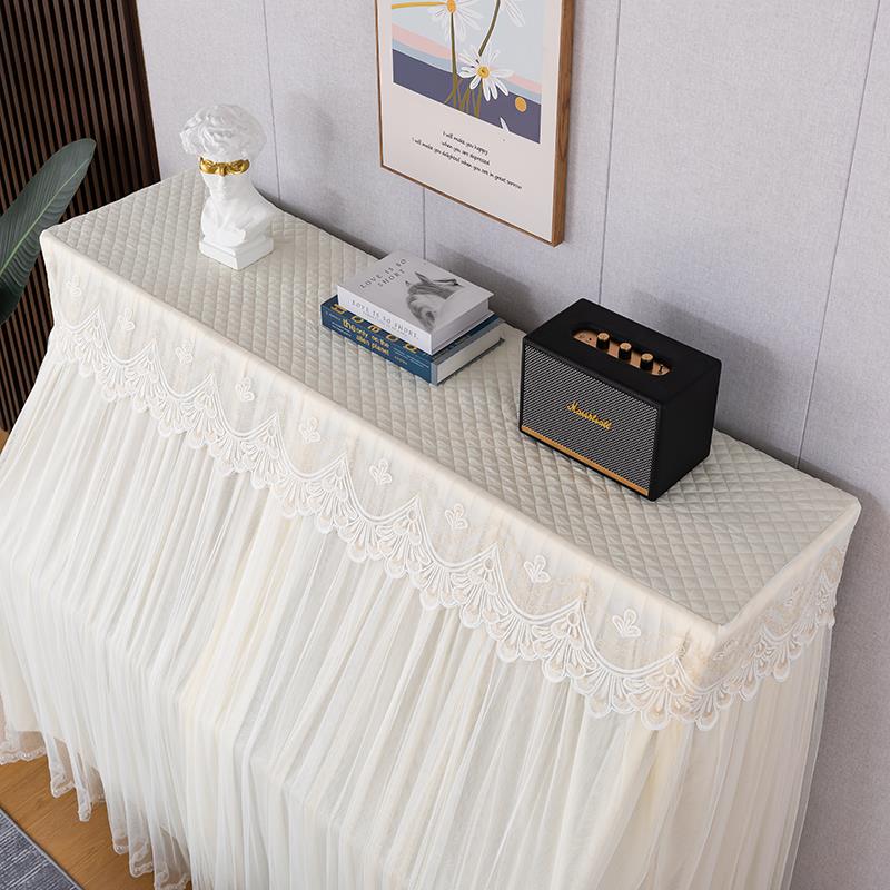 小TTmqhzuq清新钢琴罩网格蕾丝防尘罩美式现代约高档全钢防琴罩盖