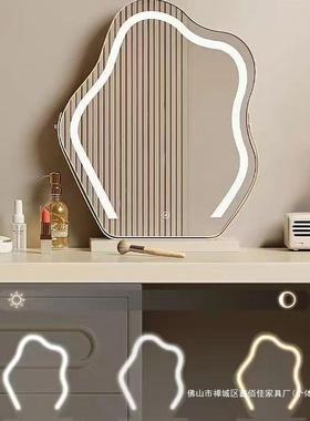 202TAR5油新款奶风化妆桌卧室简现约代床柜化头妆台收纳柜一体梳