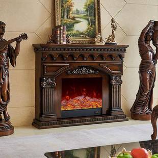1.客5米地装中海实木壁炉饰239柜欧式家用墅厅仿真火别焰取暖白色