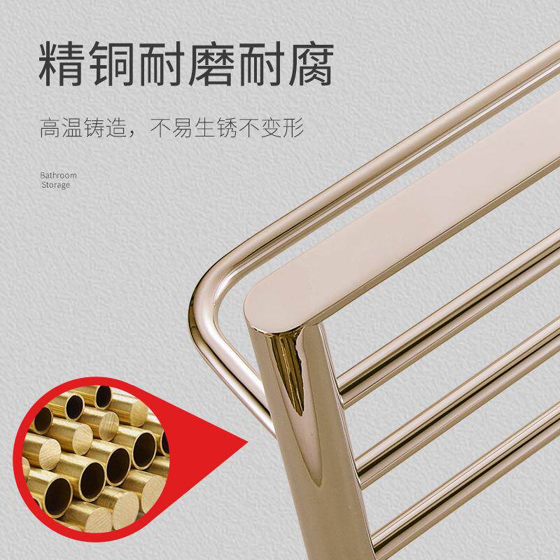 毛架巾挂303壁墙式加长毛巾杆卫生间厕所双杆浴巾架壁浴室架子挂