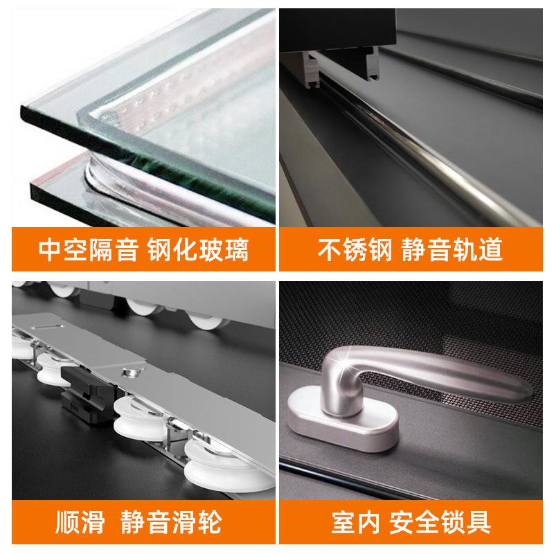 现简约阳台客厅极窄357推门二三联代动吊吊轨平移门拉室内趟隔断