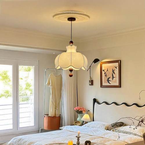 新中式复书房灯古南洋风民宿卧室式护古眼灯Lighting法中风布艺餐