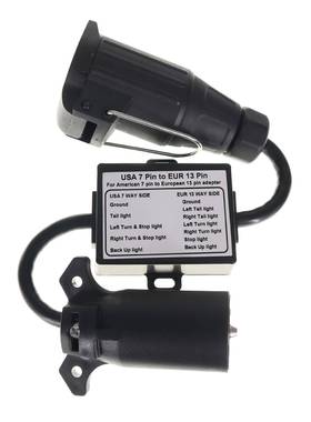 拖车连接器美式7转欧车式13针针分刹灯线路HSO离尾灯线路分离器