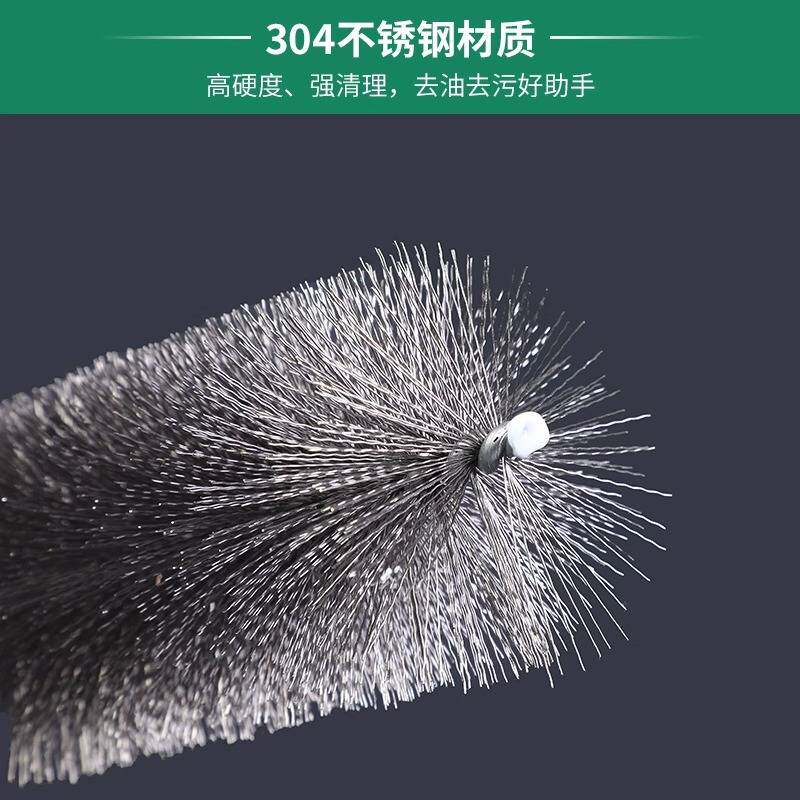 钢丝内孔刷钢铁件交叉孔壁去毛刺清理抛光除锈圆清孔刷管道刷清洁