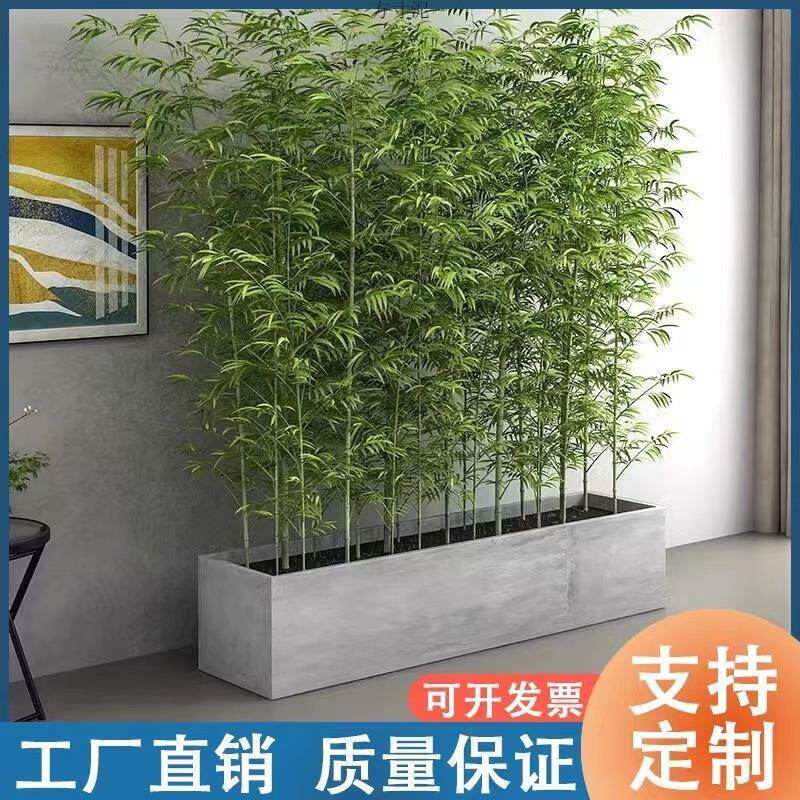 水泥花盆大型箱长方形户外客181厅商约欧式庭院绿植场镁花泥简盆