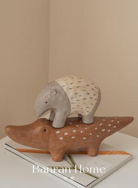 创意树脂动物摆件博古架覆古客厅玄关酒柜摆设家居饰品工艺品装饰