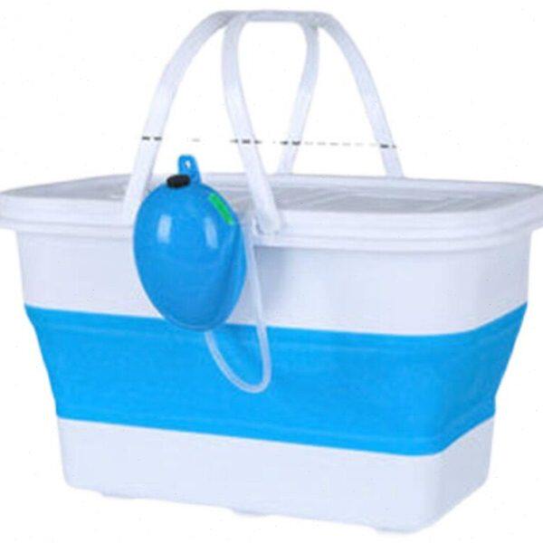 活鱼桶加厚折叠水桶鱼护桶钓鱼箱充氧装鱼桶多功能钓鱼桶垂钓用品