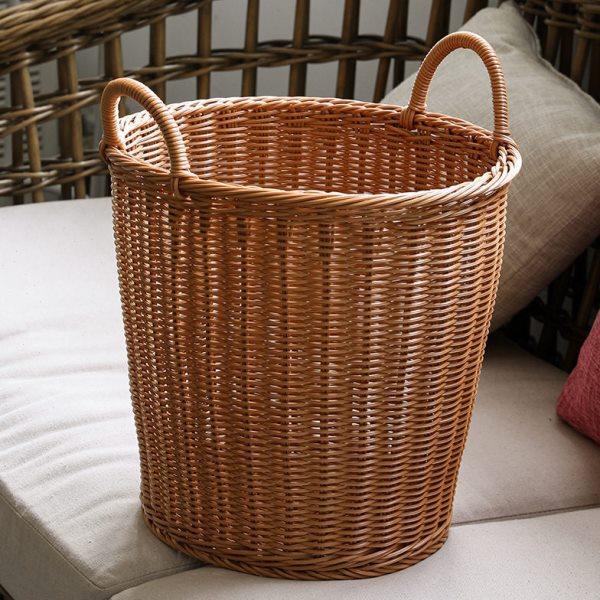仿藤编脏衣篮圆形篓子 家用洗衣收纳筐洗衣桶 酒店浴室塑料收纳桶,收纳整理,脏衣篮,淘宝优惠券,粉丝福利购,淘宝优惠卷