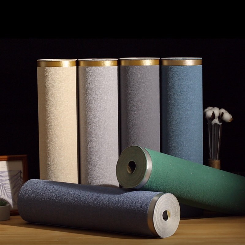 轻奢客厅沙发电k视背景墙壁纸线条大间距鹿皮绒墙纸