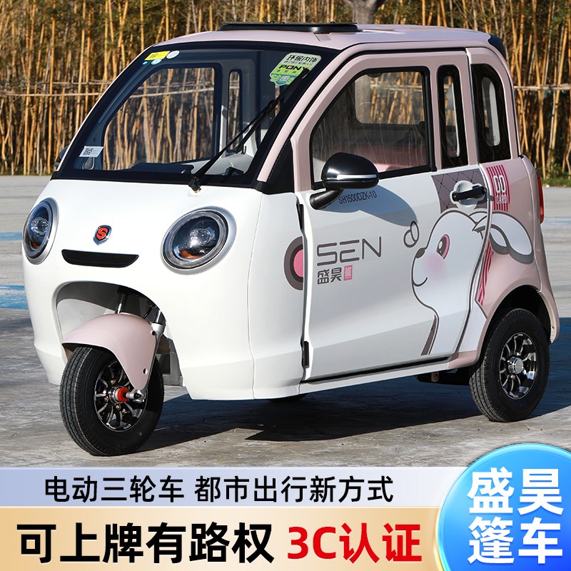 盛昊电动三轮车全封n闭可上牌代步车新国标高端电动三轮车新能源G