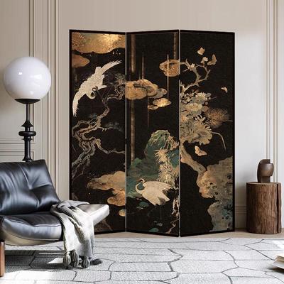 法式中古屏风隔断客厅宋代美学玄关背景墙轻奢高级感折叠移动折屏