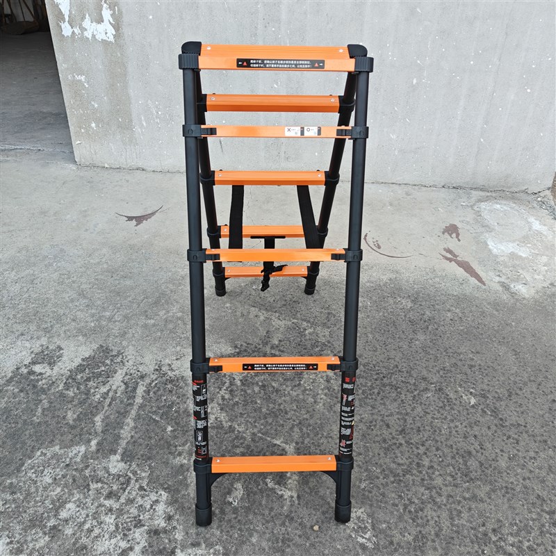 碳钢人字走梯伸j缩人字折叠家用四步五步小梯子升降梯加厚梯子行