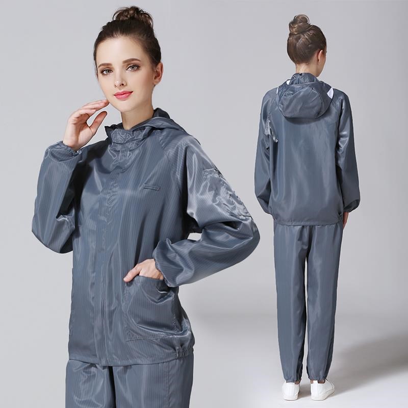 防静电连帽两件式服防尘r洁净无尘两件式无尘衣岩棉喷漆服防护工