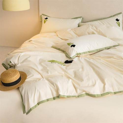 A类60支水棉四0件用套全AL101120棉10洗纯棉床单被套宿舍三件套床