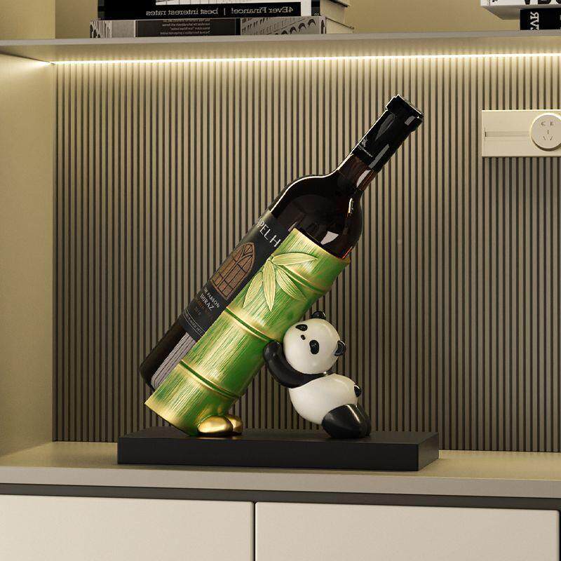 熊猫节节高升意红酒架摆件轻eRj48Aw4高档斜放客创柜厅餐边酒柜装