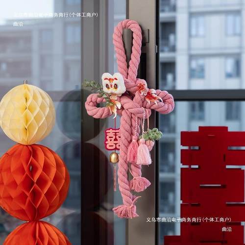 客F98JSH68中国结喜字门手挂件装饰男把方装女方结婚新房厅婚房布