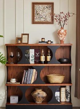 法式中古风物关书柜小户型家用餐边柜柜复古储书架实木EEP斗柜玄