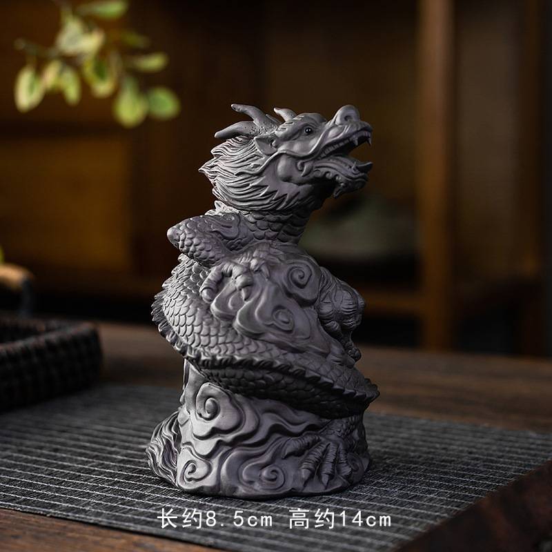 招财紫砂茶宠十二生肖龙神兽龙年吉祥物两用可养茶玩茶具茶台摆件