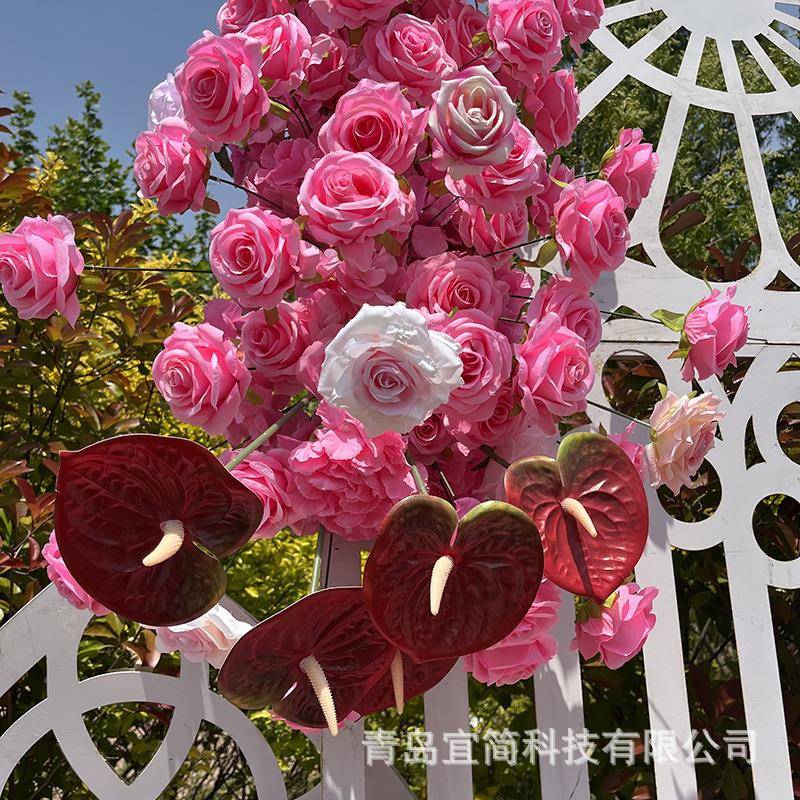 仿真花门婚布花墙装饰花排花球736源头工拱厂干底花庆牡丹花