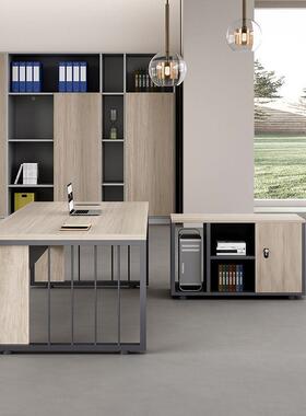 老板办公桌简约现老ZHE代板桌大班台经理办公室桌单管人主脑桌1电