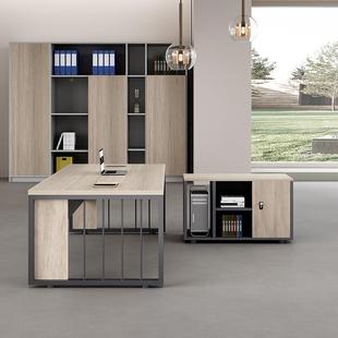 老板办公桌简约现老ZHE代板桌大班台经理办公室桌单管人主脑桌1电