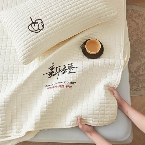 A类JM10全棉纯床笠夹棉全包罩榻榻米床垫保护床罩防滑防0尘床棉单