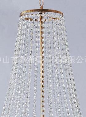 款新珠水晶吊ZJO婚礼舞台装灯饰吊顶帘橱窗婚庆布置灯饰电镀欧式