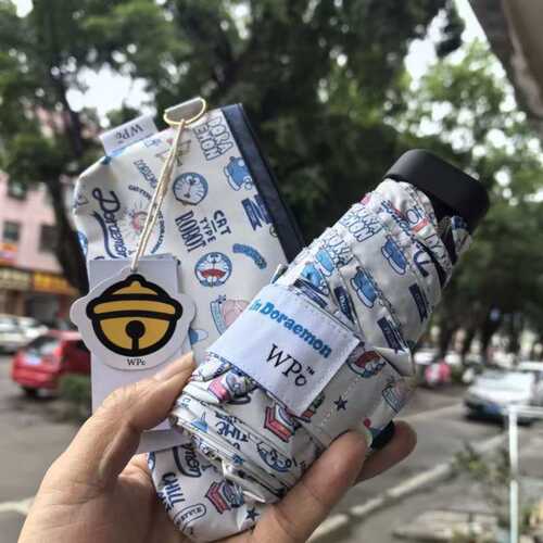 Wpv伞遮阳防晒晴雨2025新款五折黑胶迷你扁超轻小巧防晒伞一件代